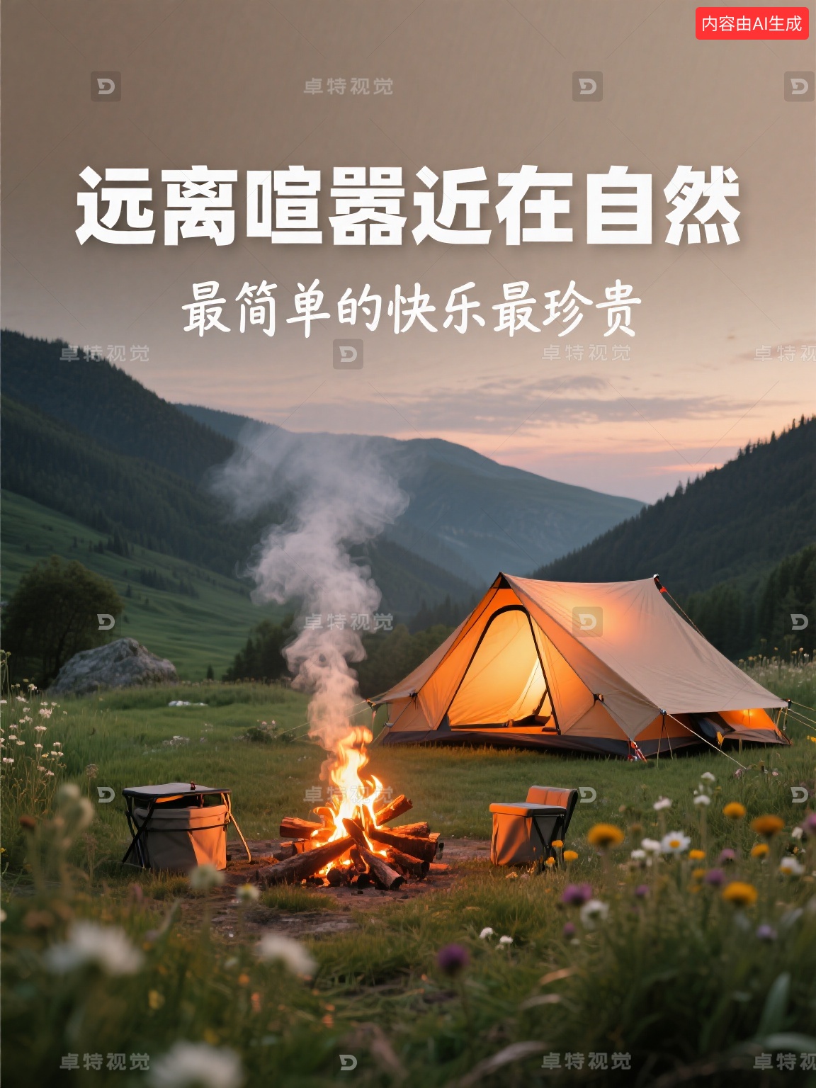 AIGC露营海报合集|夏天的快乐是露营给的！封面