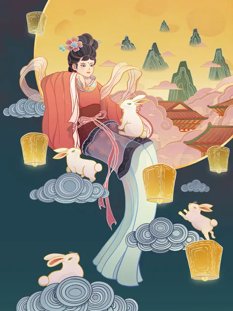 嫦娥 插画组集封面图