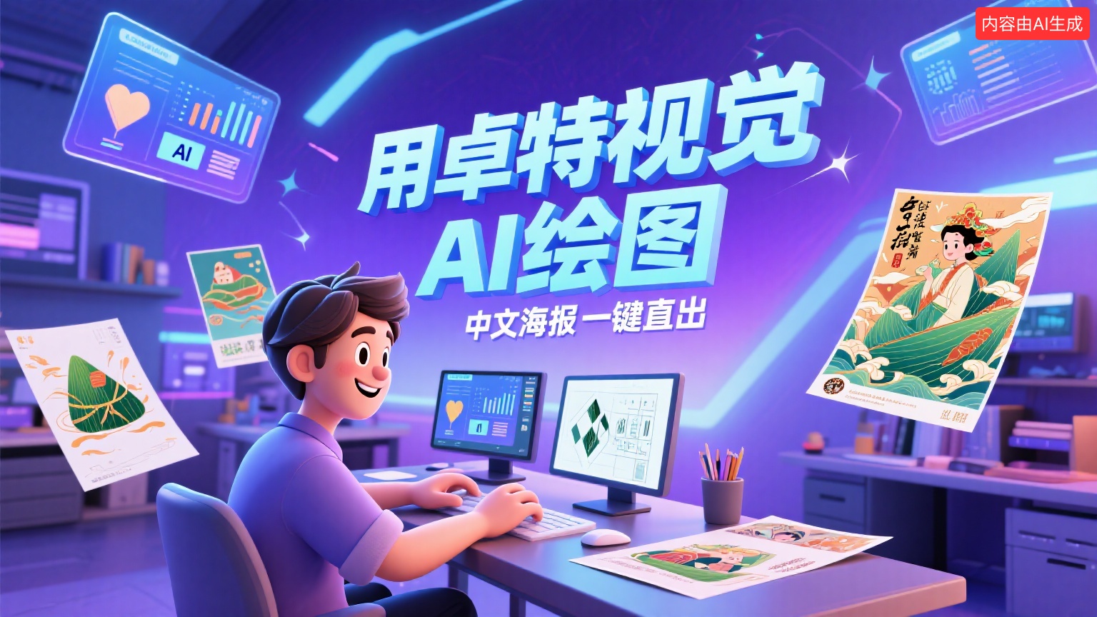 只需三步，让AI实现海报自由 - AIGC应用指南（初识篇）- 卓特视觉封面