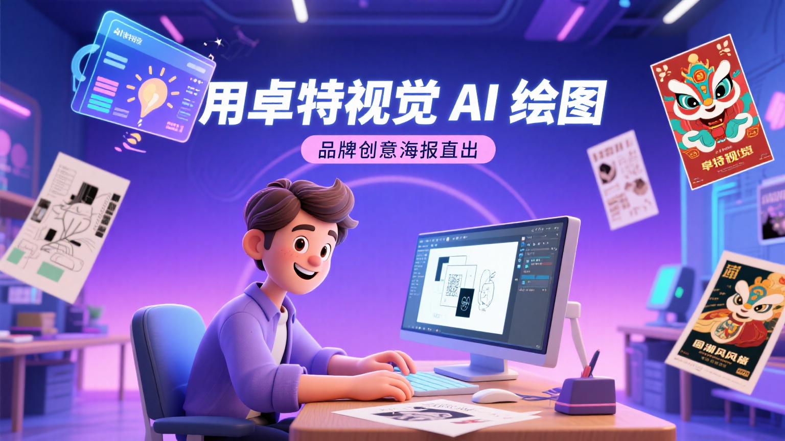 依旧三步，AI海报直出拆解案例（实战篇）- AIGC应用指南 - 卓特视觉封面