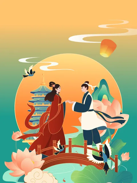 七夕節(jié) 插畫