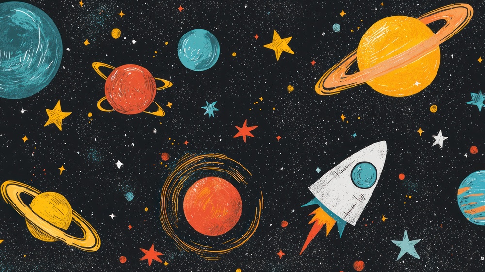 插画中的宇宙，屏幕里的星辰冒险封面