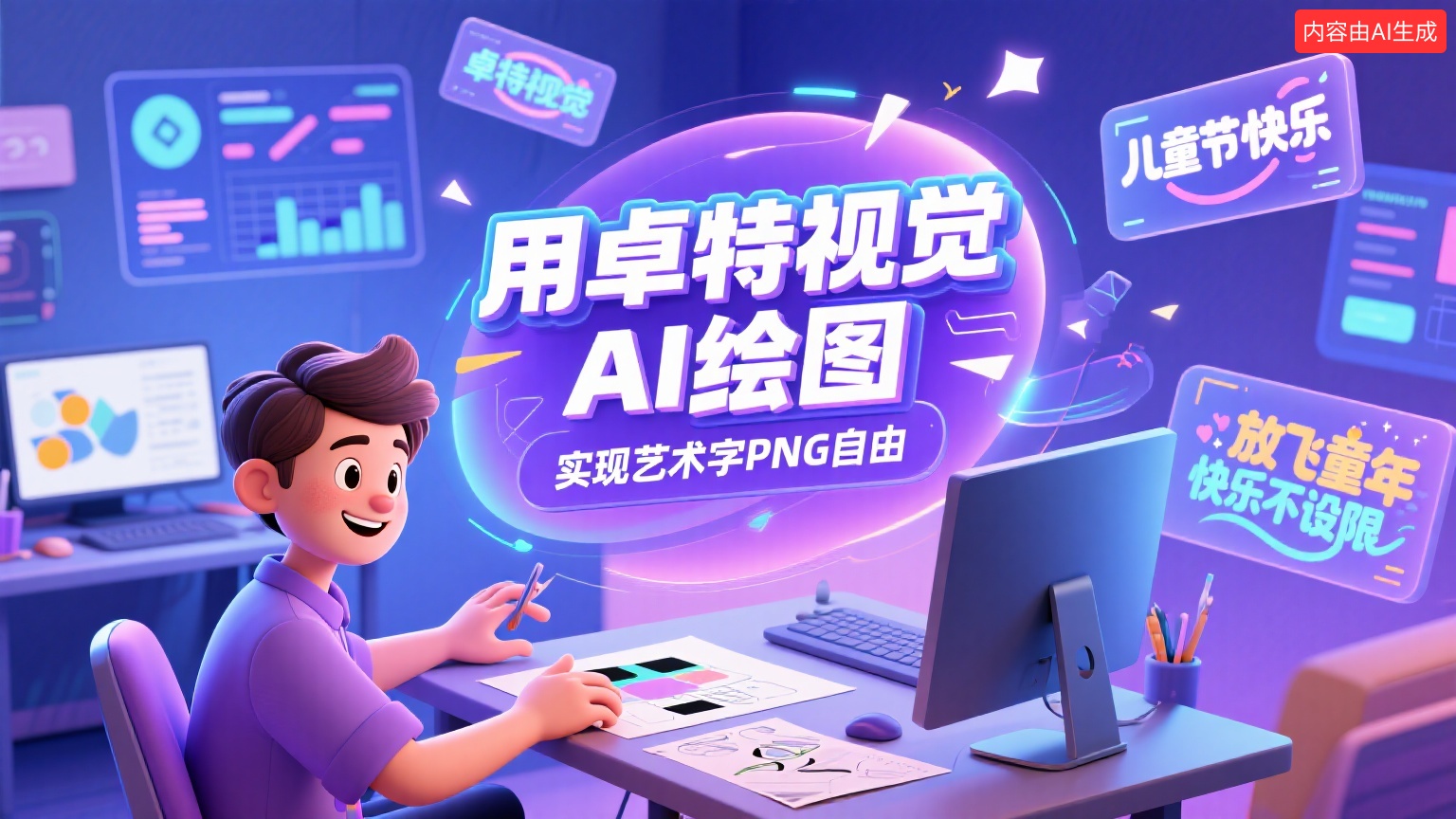 还是三步，实现艺术字PNG自由 - AIGC应用指南（进阶篇） - 卓特视觉封面