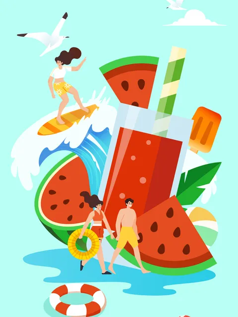 大暑 插画组集封面图