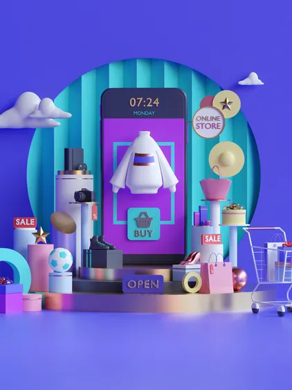 线上购物-3D插画组集封面图